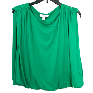 Double Layered Knit Jersey Top Clover Green Large UNICORN STATUS